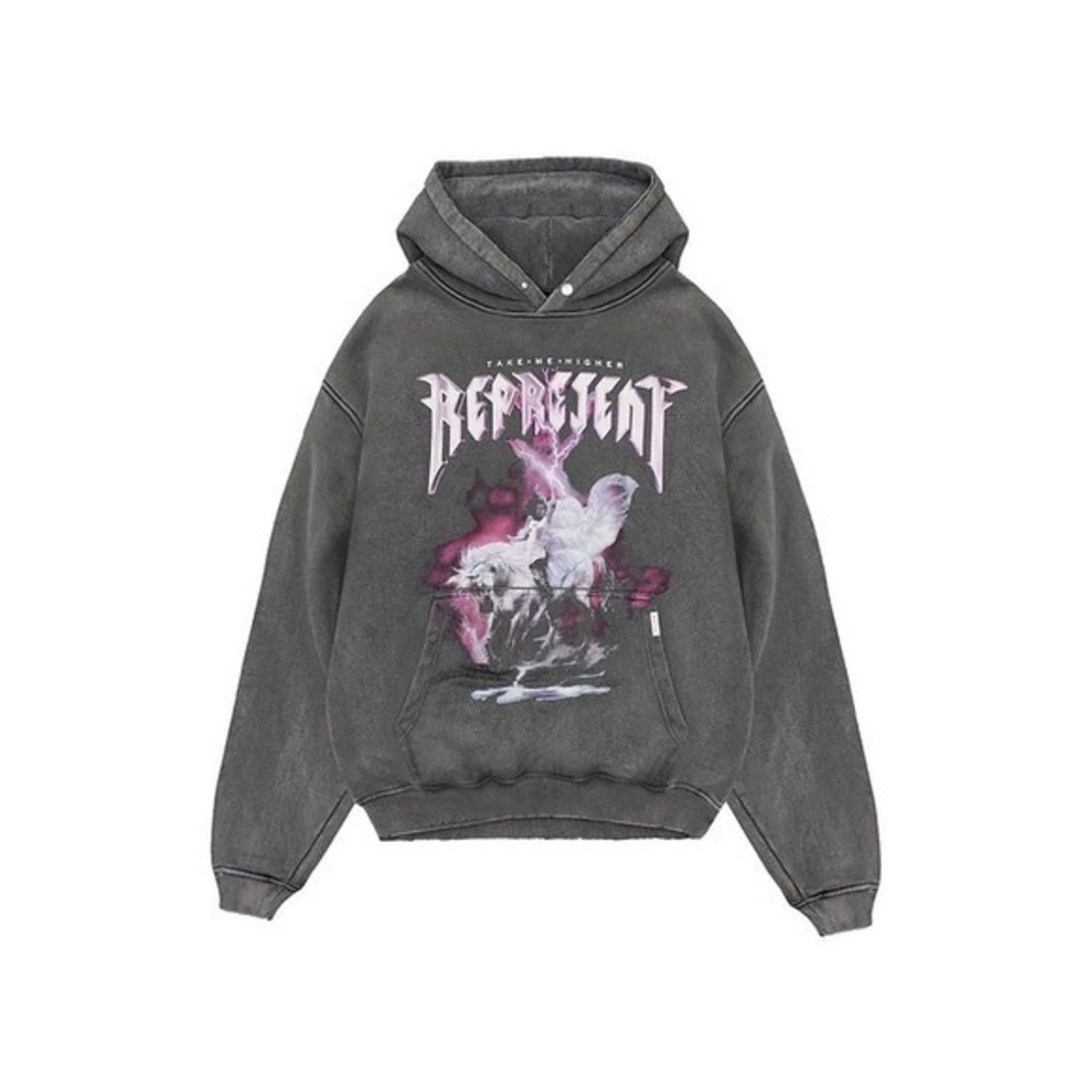 REPRESENT UK TAKE ME HIGHER HOODIE - VINTAGE GRAY
